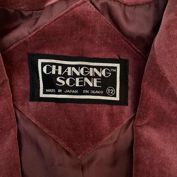 Vintage "Changing Scene" Women's Velvet Blazer Burgundy / Wine/ plum size M - Picture 9 of 13